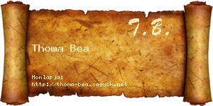 Thoma Bea névjegykártya